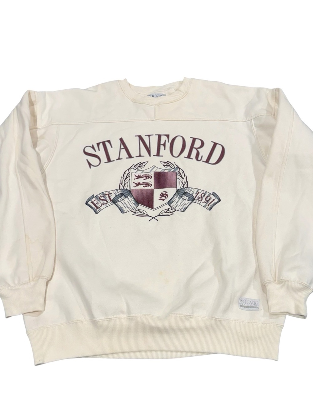 Stanford vtg crewneck sweatshirt Large white 90s LA Gear READ